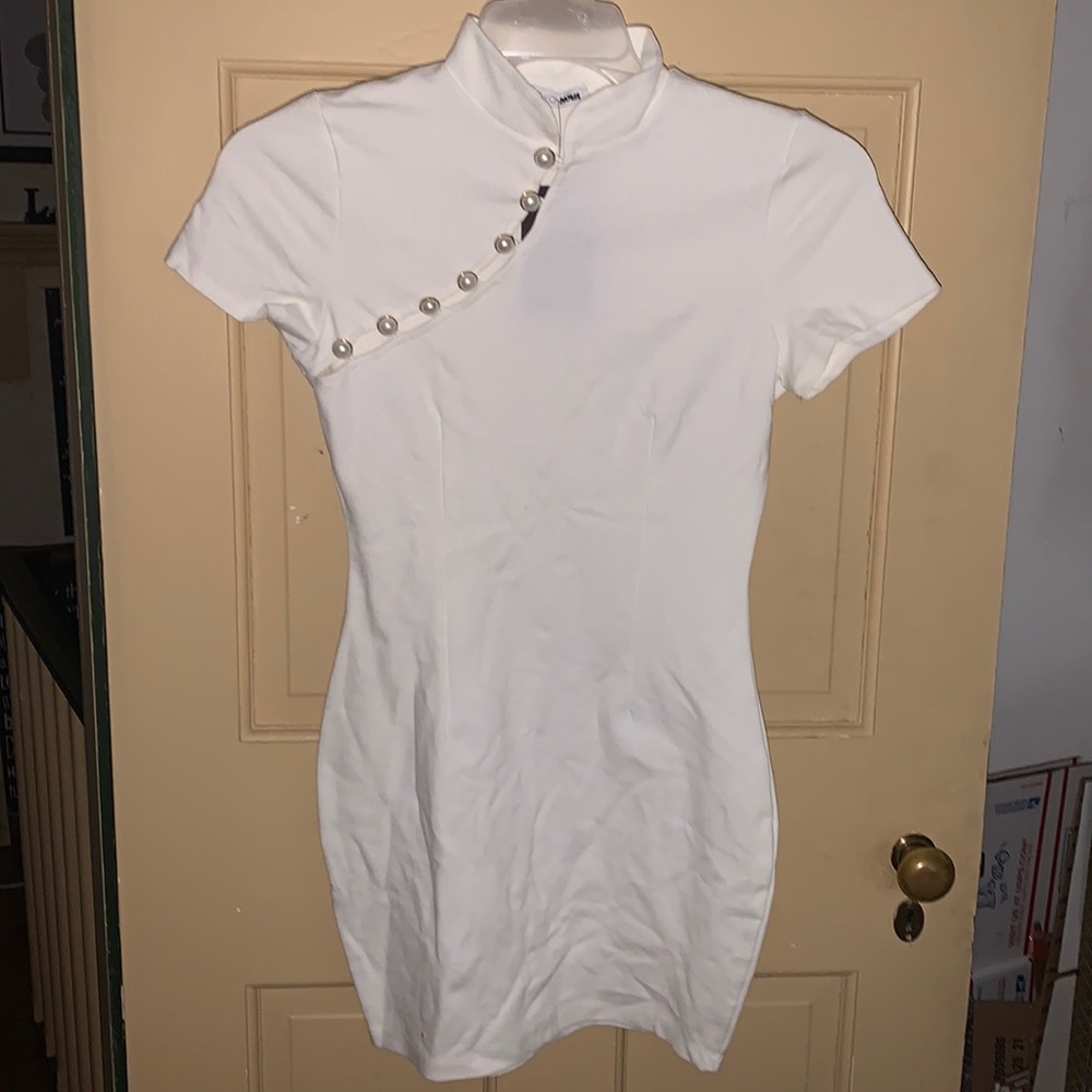 White spandex mini dress-NWT